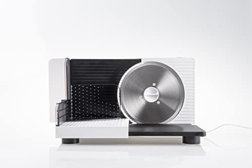 FRITEL Brotschneidemaschine SL 3070 – Brotschneider – 0–15 mm – Ø 17 cm – 100 W – gezacktes Messer – klappbar – weiß