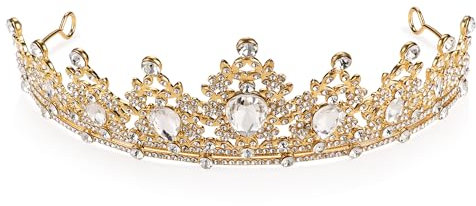 hengkaixuan Borealis Aurora Stein Krone Klar Strass Tiara Braut Hochzeit Gold Kristall Tiara Frauen Krone
