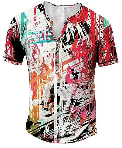 Herren Henley Herren Hemd Rot Graphic Tshirt Herren Henleyshirt Holzfällerhemd Langarmshirt Herren Mit Knopfleiste Stillpullover Hoodie Reißverschluss Herren(#6 White,M)