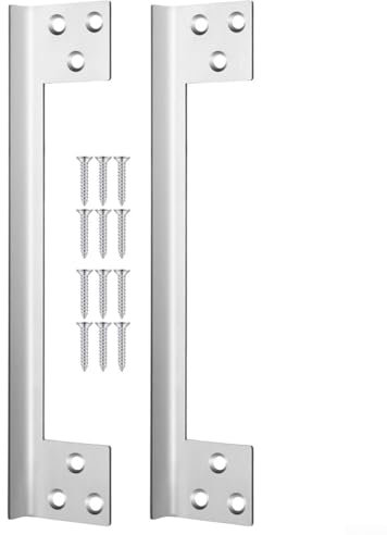 Door Latch Guard Plate, Stainless Steel Door Latch Shield L Shaped Door Latch Outswing Door Security Protector(11inch)