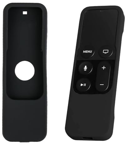 Coque de protection pour Apple TV 4K, en silicone pour Apple TV 4K. Génération Siri Remote - Antidérapant, coupe ajustée, durable, absorption des chocs (noir)