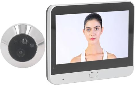 Cámara con mirilla de 1080p, cámara con mirilla de 120 Grados, Visor de Puerta Digital LCD IPS de 4,3 Pulgadas para Puerta de Entrada, cámara con mirilla Inteligente Nocturna