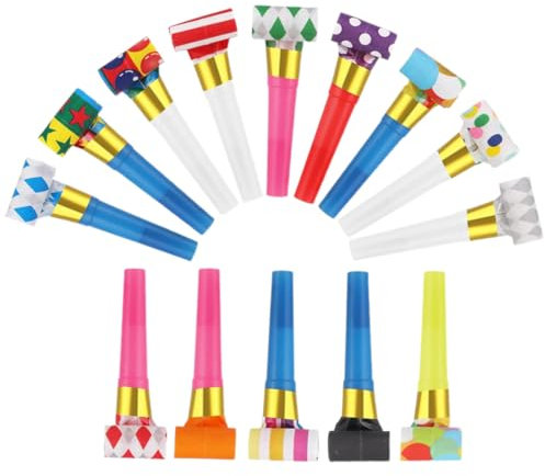 Sirlomu 15 Piezas Trompetas de Fiesta Silbato de Aire para Niños, Sopladores de Fiesta Silbato de Fiesta Silbato de Fiesta (Multicolor)