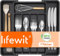 Lifewit Besteckkasten für Schubladen 30 40, Kunststoff Besteckeinsatz (Tiefe 32 cm), erweiterbare Besteckschublade Einsatz, Schubladen Organizer Küche für Besteck, Cutlery, Geschirr, Löffel, Schwarz