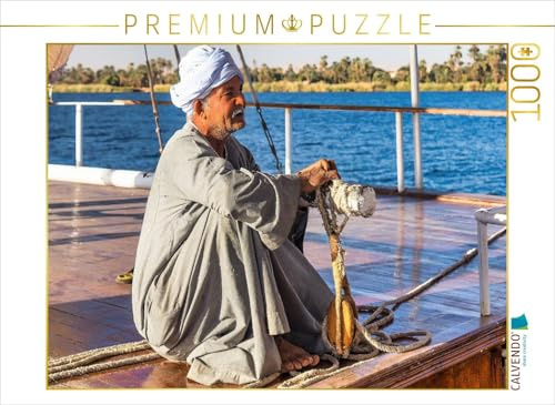 Puzzle · Der Kapitän steuert konzentriert | Segeln auf dem Nil mit einer Dahabeya · 1000 Teile · Lege-Größe 64 × 48 cm · CALVENDO Puzzle