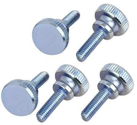 sourcing map 5 Stück M5x16mm Flacher gerändelter Kopf Vollgewinde Daumenschrauben Verschluss DE de