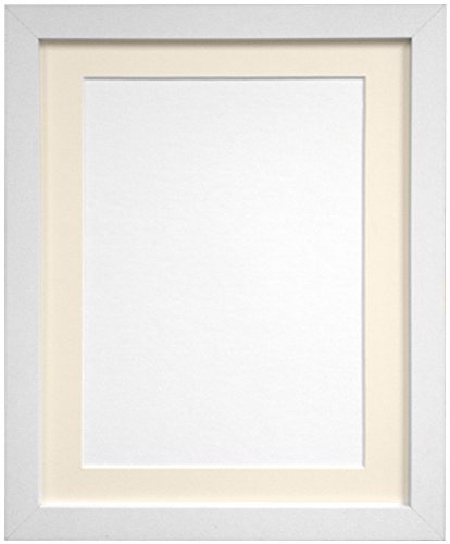 FRAMES BY POST 25mm White Picture Photo Frame with Ivory Mount 30 x 24 For Pic Size 24 x 20 (Plastic Glass)