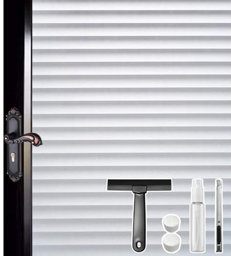 DUOFIRE Window Privacy Film Blinds Pattern, 17.4 x 78.7 | Day & Night Privacy, Lets in Natural Light, Static Cling, Removable, UV & Heat Control, for Home, Office and Glass Doors