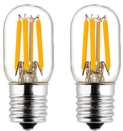 LiteHistory E17 led Bulb ETL 25w Appliance t7 led Bulb 250lm 2700K 2w Microwave Light Bulb 2Pack