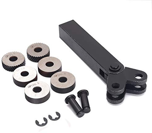 FireAngels Set di utensili zigrinatura a doppia ruota in acciaio 7 pezzi con ruota zigrinata lineare diagonale passo 0,5/1/2 mm
