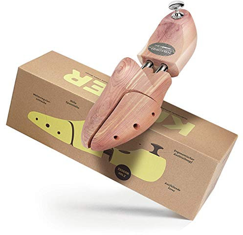 Schlesinger – TESTSIEGER 1 Paar Premium Herren Schuhspanner aus edlem Zedernholz für eine optimale Schuhpflege. Modell Kaiser. Größe 35 – 52 (49/50, Silber)