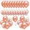 50 Stück Luftballons Rose Gold, Konfetti Luftballons, Ballons Rosegold,Helium Luftballons für Hochzeit Verlobung Valentinstag Mädchen Kinder Geburtstag Taufe Kommunion Party Deko