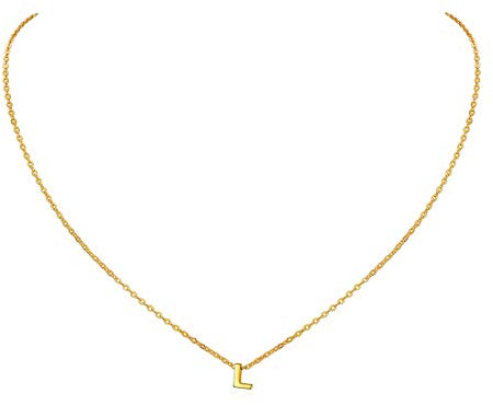 ChicSilver Gold Plated 925 Sterling Silver Letter L Pendant Necklace for Women Name Jewelry Initial Name Necklaces