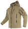 TACVASEN Herren Übergangsjacke Wasserabweisende Outdoor Softshelljacke Kapuzenjacke Winddichte Jacken (M, Khaki)