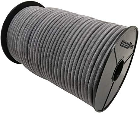 50m Expanderseil 8mm Gummiseil in Grau Gummikordel Expanderseil 10m - 100m für Plane LKW Netze Zelte Abdeckungen