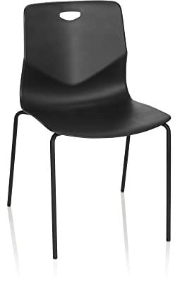 hjh OFFICE 820025 Besucherstuhl T36 V Kunststoff Schwarz Stuhl Konferenzstuhl Vierfußstuhl, stapelbar & leicht zu reinigen