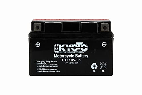 KYOTO Batterie moto GTZ10S-BS (YTZ10S) - Sans entretien - 12 V 8.6 Ah - Dimensions: 150 x 87 x 93 mm compatible avec MV AGUSTA F4 RR 1000 2012