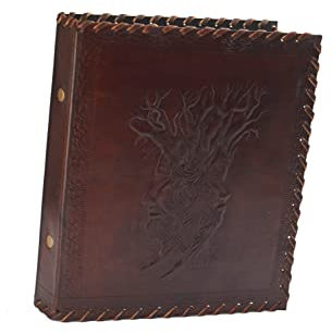 L'Arbre Généalogique Famille Classeur à 2 anneaux A5 en cuir de buffle véritable fait main en Inde