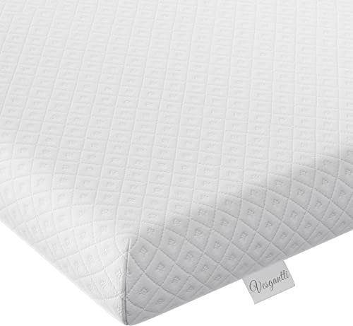 Vesgantti 3 Inch Memory Foam Mattress Topper Single, Gel & Bamboo Charcoal Infused Bed Topper for Cooling Sleep & Pressure Relieving, with Washable Cover-90 x 190 x 7.5 CM