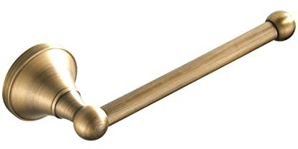 Celbon Brass Toilet Roll Holder Brush Bronze Antique Bathroom Tissue Roll Bar Wall Mounted Toilet Paper Loo Holder for Bathroom Kitchen