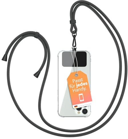 EAZY CASE - Handykette Universal [KOMPATIBEL MIT JEDEM HANDY] - Handyband & Schnur zum Umhängen - Handyhülle mit Kette - Handy Umhängeband - Phone Strap Schnur - Lanyard Handy Kordel - Phone Chain