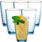 Bicchieri di plastica bicchieri di plastica per adulti e bambini, 360 ml, impilabili in acrilico, set di 6 bicchieri portatili in plastica acrilica (blu trasparente)