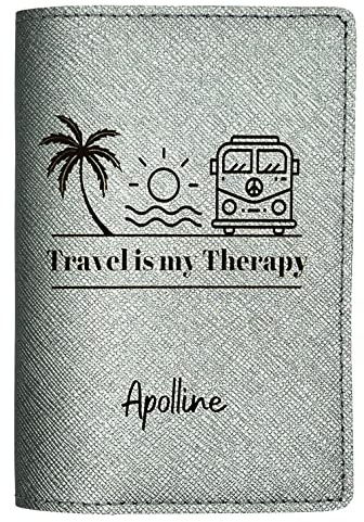 Voopies Porta Passaporto personalizzato, Custodia Passaporto personalizzabile, copertina del passaporto in Pelle Vegan, protezione del passaporto Made in France. (metallo)