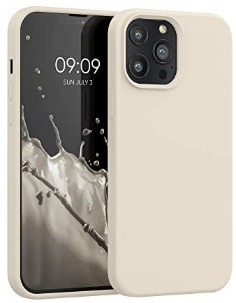kwmobile Case Compatible with Apple iPhone 13 Pro Max Case - TPU Silicone Phone Cover with Soft Finish - Cream