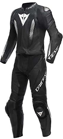 Dainese Laguna Seca 5 2-Teiler S/T Motorrad Lederkombi, schwarz/weiß, 27