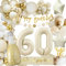 Palloncini 60 Anni Compleanno, Decorazioni 60 anni Compleanno Donna, Addobbi 60 Compleanno Striscione, Beige Oro Palloncini Compleanno 60 anni per Uomo Decorazioni Festa 60 Compleanno