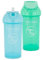 2x Twistshake Straw Cup Auslaufsicher Trinklernflasche mit Weicher Trinkhalm 360 ml, Strohhalmbecher für Kinder mit Strohhalm, ab 6 Monaten, Pastellgrün&Pastellblau