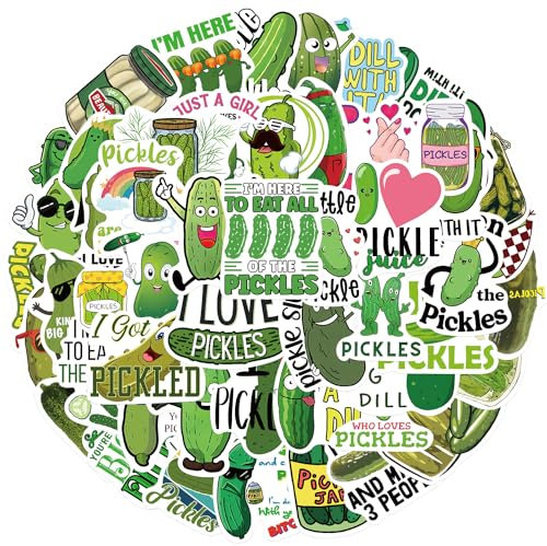 Pickle Aufkleber Gurken Sticker Set 50 Stücke Niedlich Deko für Auto Laptop Skateboard Fahrrad Moped Motorrad Fahrrad Computer,Geeignet für Erwachsene Kinder