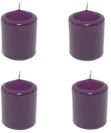 Set 4 candele viole lilla H 10 POURPLE candela dell'avvento addobbi di natale decorazioni