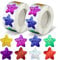 Suofuolef 1000 Stück Sterne Aufkleber, Bunt Belohnung Sternaufkleber für Kinder, Selbstklebend Glitzer Sticker für DIY Scrapbooking Dekoration