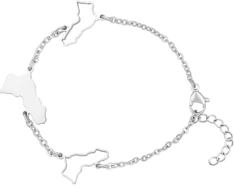 d'origine Kurdistan Landkarten Armband Silber Unisex Damen Herren, Kurdischer Schmuck, Kurdisches Armband, Kurdistan Flaggen Schmuck