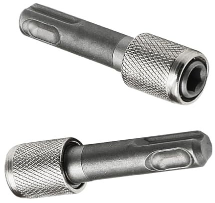 Juego de 2 adaptadores SDS Plus de 6,35 mm (1/4 pulgadas), portabrocas SDS, adaptador SDS para portabrocas normales, vástago redondo a vástago hexagonal para taladro de percusión, broca de martillo