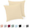 Twinzen® Kissenbezug 40x40 (2er-Set) - 100% Jersey Baumwolle 150 GSM Kissenbezüge - Beige - Für Kissenbezüge 40x40 cm - Kissenhülle - Kissenbezug mit Reißverschluss - Oeko-Tex Zertifiziert