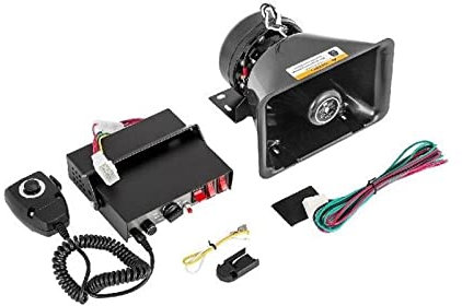 USKI Drucksensor 100/200 W 12 V DC Autoalarmanlage Professionelles PA-System 8 Arten von Warntönen mit Handmikrofon for alle spezifischen Fahrzeuge Kleine Größe, niedrige Höhe(200W 8 Sounds)