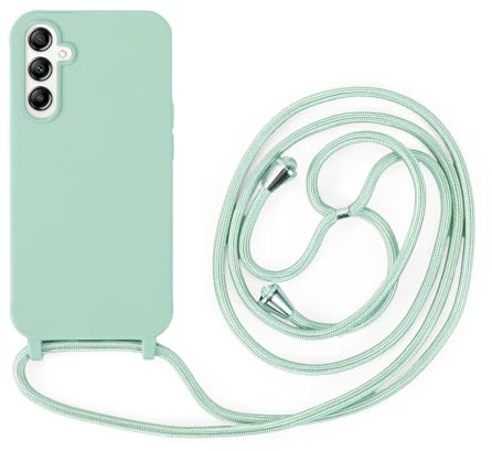 Handykette Kompatibel mit Samsung Galaxy A14 | Necklace Hülle mit Band, Handyhülle zum Umhängen | Case mit Handykordel, Stoßfeste Schutzhülle zum Umhängen Kordel | Mintgrün