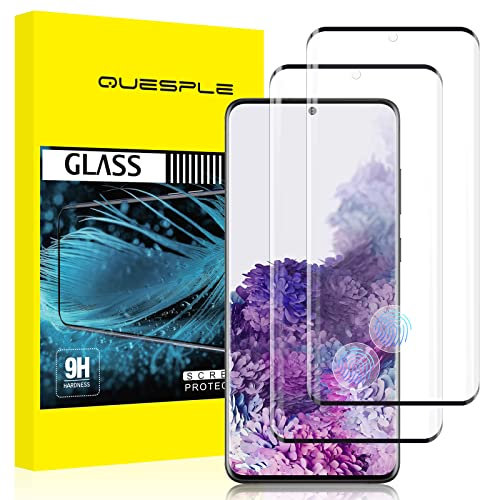 QUESPLE [2 Stück] Panzerglas Schutzfolie für Samsung Galaxy S20 Plus, Anti-Kratzen, Ultra-klar, Anti-Bläschen, Fingerabdruck-ID Gehärtetem Glas Displayschutzfolie für Samsung S20 Plus