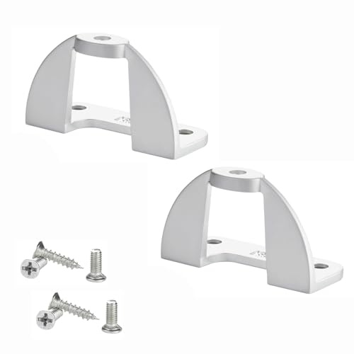 SOTECH 2er Set Möbelgriffadapter 45 x 19,5 x 26 mm chrom matt | max. Türdicke 20 mm schnelle Montage, Möbelknöpf-Adapter inkl. Montagematerial für Faltschiebetüren