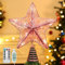 Lewondr Weihnachtsbaum Stern Spitze, 25,4cm Spitze Weihnachtsbaum Stern Batteriebetrieb Beleuchtung Weihnachtsdeko Tannenbaum Spitze Stern für Weihnachtsbaumspitze Hause Kaufhaus Innen, Rosa