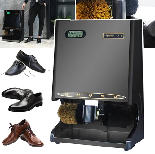 JMbpkduHs Shoe Shine Machine, Fully Automatic Induction Shoe Shine Machine, 105w All-Copper Motor, 1200 Rpm, Automatic Oiling, Electric Shoe Shine Machine for Hotel Lobby (80 * 51 * 28cm),B