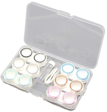 minkissy 6-teiliger Linsenbehälterhalter Mit Pinzette Für Die Aufbewahrung Unterwegs Zu Hause