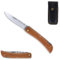 Hippekniep Taschenmesser - Klappmesser inkl. Lederscheide, scharfe Carbonstahl-Klinge, Sapelli-Holzgriff Messer, rustikal, italienisch, hochwertiges Outdoor-Klappmesser, Camping, Survival, Angeln
