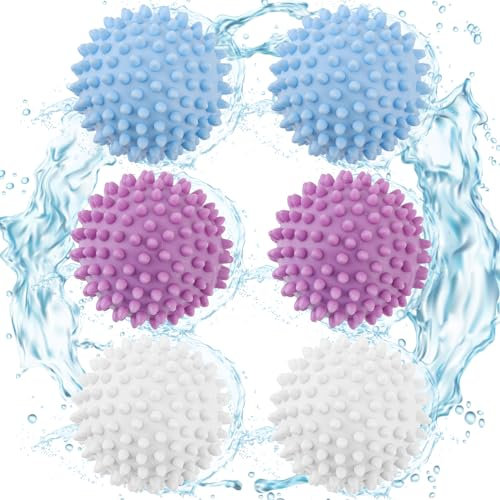 Boule de Sèche-Linge pour Machine à Laver, Lot de 6 Boule de Lavage pour Machine à Laver, Boules de Sèche-linge, Balle de lavage Machine a Laver Réutilisable Pour le Nettoyage du Linge Domestique