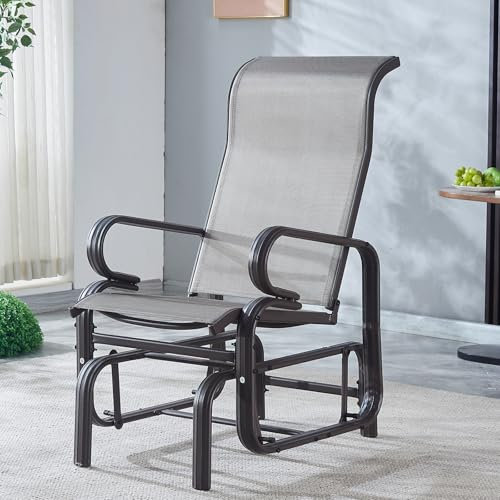 JHYCCDD Schaukelstuhl, Gartenstuhl mit Schaukelfunktion, Schwingsessel, Schaukelstühle mit Armlehne und Rückenlehne, Schaukelsessel für Garten, Balkon, Terrasse