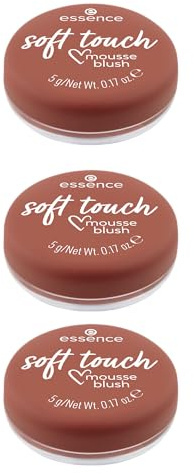 essence soft touch mousse blush, Rouge, Nr. 20, Rot, sofortiges Ergebnis, natürlich, matt, vegan, ölfrei, ohne Parabene, Nanopartikel frei, 3er Pack (3x5g)