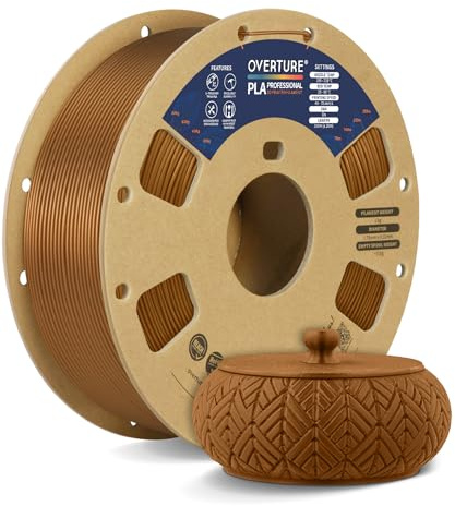 OVERTURE PLA Plus (PLA+) 3D Printer Filament 1.75mm, 1kg Copper | Stronger & More Durable, 4X Tougher Than Basic PLA, High Quality for Prints, Fits Most FDM Printers (Copper)
