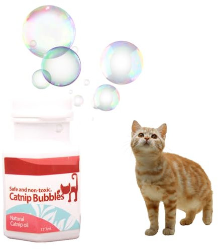 Mikiuly Katzenminze Seifenblasen,Catnip Seifenblasen,Katzenminze Bläschen Für Katzen,Kätzchen Interaktives Spielzeug,Geschmack Für Haustiere,Katzenminze Spielzeug,Gegen Langeweile,17.7ml